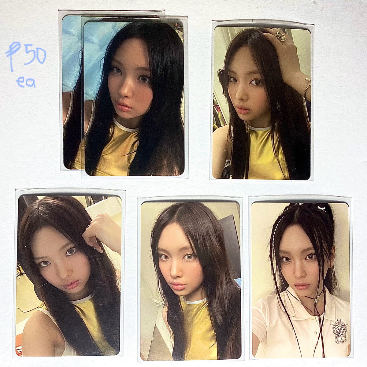 yarjne's tweet photo. newjeans get up photocards !
- see photos 4 prices
- more pcs below ⬇️ 

# newjeans nj new jeans minji hanni danielle haerin hyein pc photocard album get up weverse bag https://t.co/rYpR28VLB2