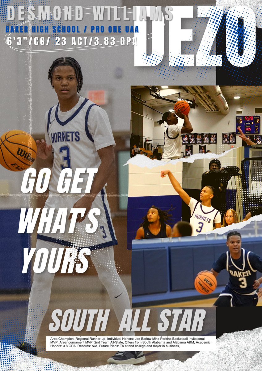 Go get what'syours <a href="/Desmond_2025/">Desmond Williams</a> in the <a href="/AHSAAUpdates/">AHSAA</a> North/South All-Star game. Rep for the 251...#251hoop2 

<a href="/AABC_Hoops/">Alabama Association of Basketball Coaches</a> <a href="/baker_hoops/">BAKER HOOPS</a> <a href="/BAMAMIXTAPE/">BAMAMIXTAPE</a> <a href="/calabounty/">Corey LaBounty</a> <a href="/CreatingPlayers/">Created Player Development</a> <a href="/SSecretclothing/">Secretscientistclothing</a>