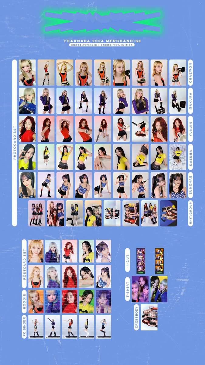010724 - LE SSERAFIM FEARNADA 2024 PHOTOCARD TEMPLATE - OT5