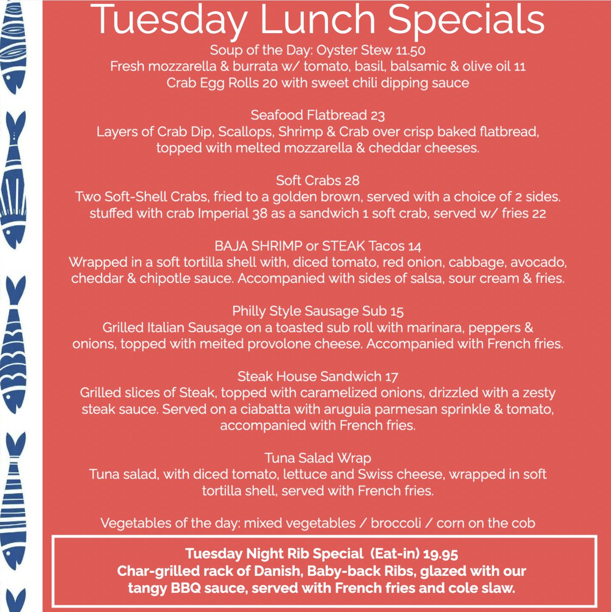CostasInn's tweet image. Savor the flavor with our unbeatable lunch specials! 
Swing by for a delicious midday treat that will leave you craving more. 
#LunchtimeDelights #SpecialsThatSatisfy #MiddayMagic