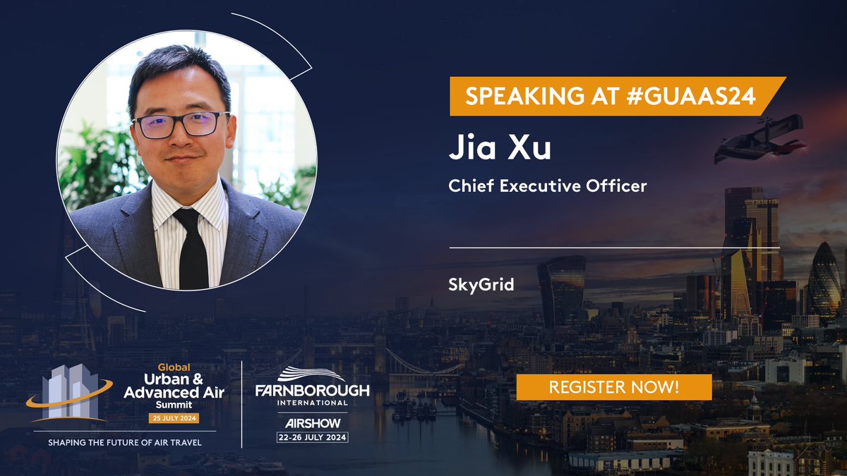 #GUAAS24 confirmed speaker: Jia Xu, CEO of SkyGrid!

Jia Xu will be speaking on the panel about "Achieving Route to early operations: how does AAM become commercially sustainable in a re-imagined industry?".

Find out more: lnkd.in/eJ5KdiQf

#AAM #FutureFlight #FIA2024