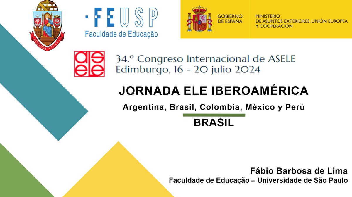 El español en Argentina y Brasil.

Marcelo García, Asociación de Centros de Idiomas de Argentina (SEA) (Argentina).

Fábio Barbosa de Lima, Universidade de São Paulo (Brasil).

#ASELE2024