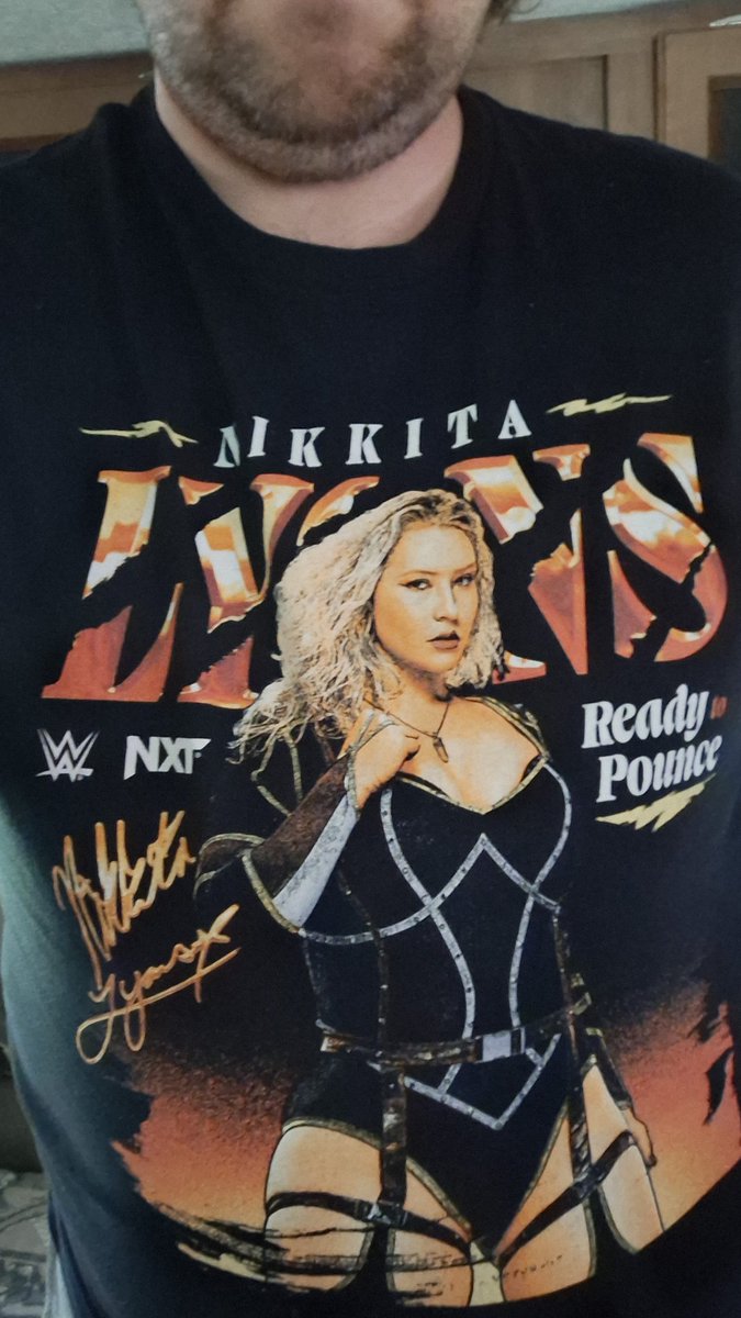 TylerVielie16's tweet photo. It's #NXTTuesday! @RheaRipley_WWE may be back on Raw, but I'm still waiting for @nikkita_wwe's second #pounceback. Until then, I'll be wearing her t-shirt and representing her. β€οΈπ¦ @AaronWills4 @CasualGen @EfordNovel @Kyleyweathersd1 @MaskedRyder @nikkita_wwe @wildangel1062 https://t.co/vu63pweL7V