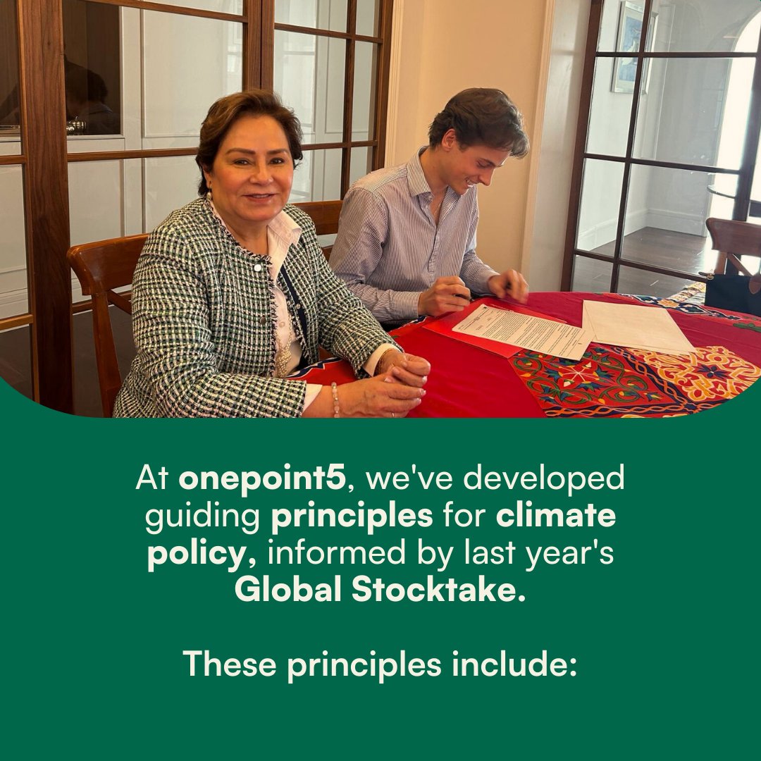PEspinosaC's tweet photo. At @onepoint5, we've developed guiding principles for climate policy, focusing on ambitious emissions reduction, transition support, sustainable prosperity, comprehensive climate action, and clear timelines for achieving goals.

#onepoint5 #sustainability #climatepolicies https://t.co/jJU2sMV6D4