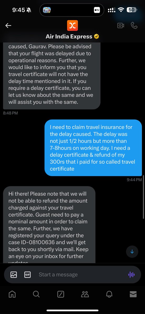gauravthorat's tweet image. I really hope @DGCAIndia take a note of this - why should Airline companies charge “nominal fee” for a travel cert?!?! Especially after delayed flight?? #india #aviation really needs to improve customer service standards.