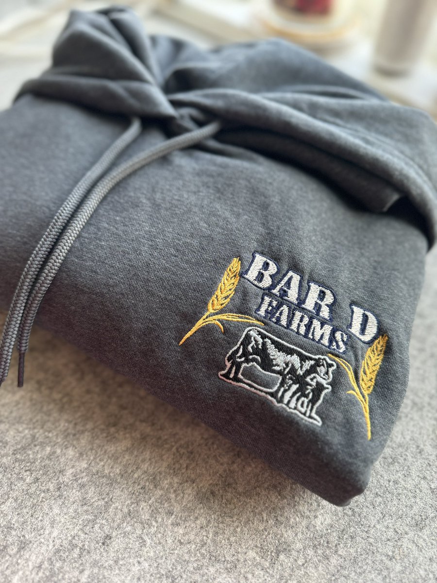 MeConni's tweet photo. What do you get the guy who has everything, you make him a custom hoodie with his farm name. Happy Birthday Darcy https://t.co/AspaVav54i