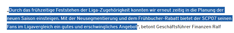 "Im Ligavergleich ein gutes und erschwingliches Angebot." Erschwingliches Angebot am Arsch  

Zum Glück ist der Huschen schon abgehauen...