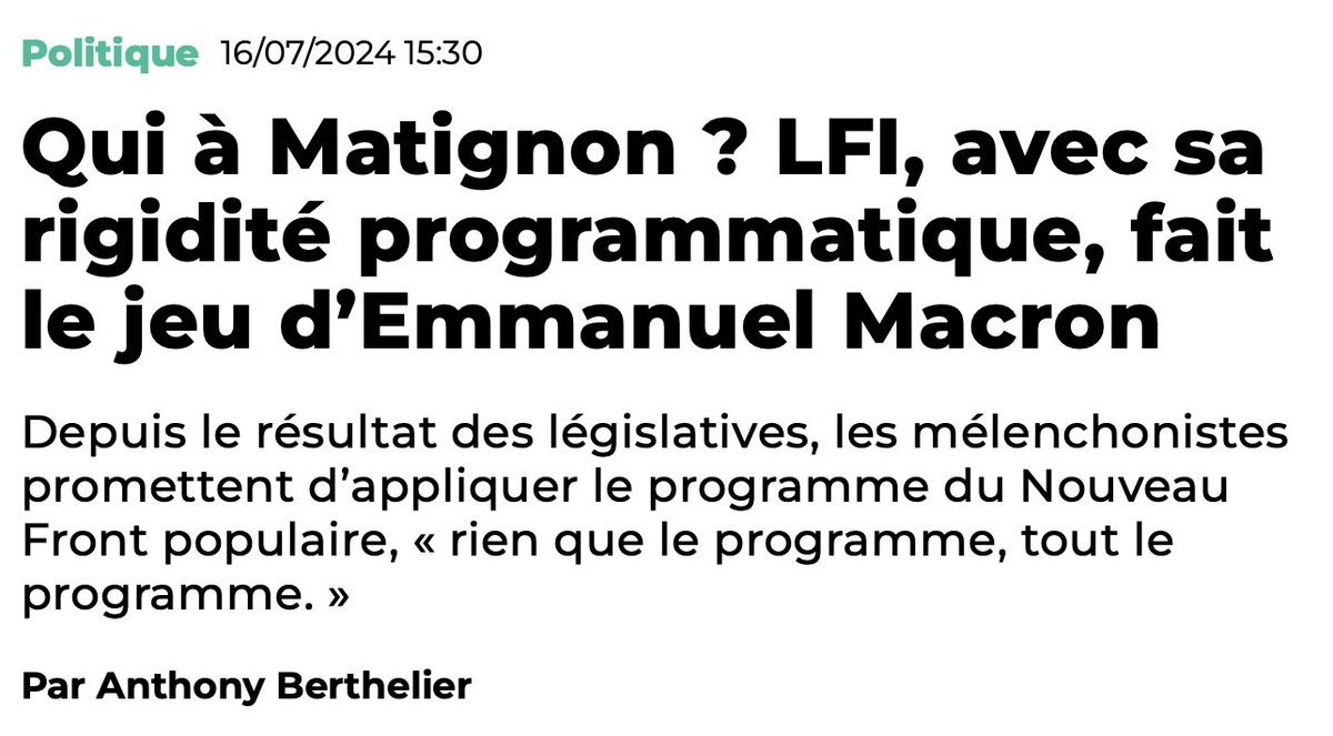 ALeaument's tweet photo. C'est dingue, on va se faire accuser de vouloir respecter le programme pour lequel on a été élus maintenant. 

Les journalistes ont tellement l'habitude des politiques qui trahissent qu'ils sont surpris quand il y en a qui ne trahissent pas. 

Vraiment, c'est lunaire. https://t.co/RRnfEzpOOt