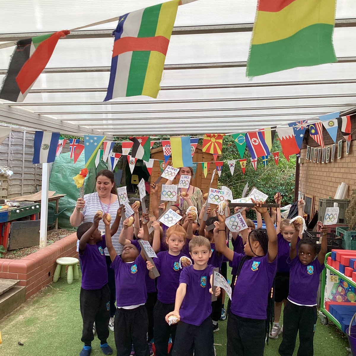 ourladyqop's tweet photo. Reception Class Potato Olympics kicked off with the opening ceremony and parade. The Pot-athletes are in high spirits and feeling chipper ! #olqpReception #olqpcstParticipation https://t.co/TSf5DskF4S
