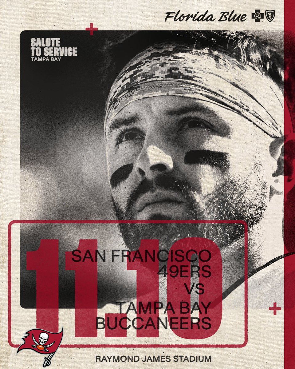 Buccaneers's tweet photo. Our annual #SaluteToService game returns Week 10. 🇺🇸 https://t.co/LlWby435Zh