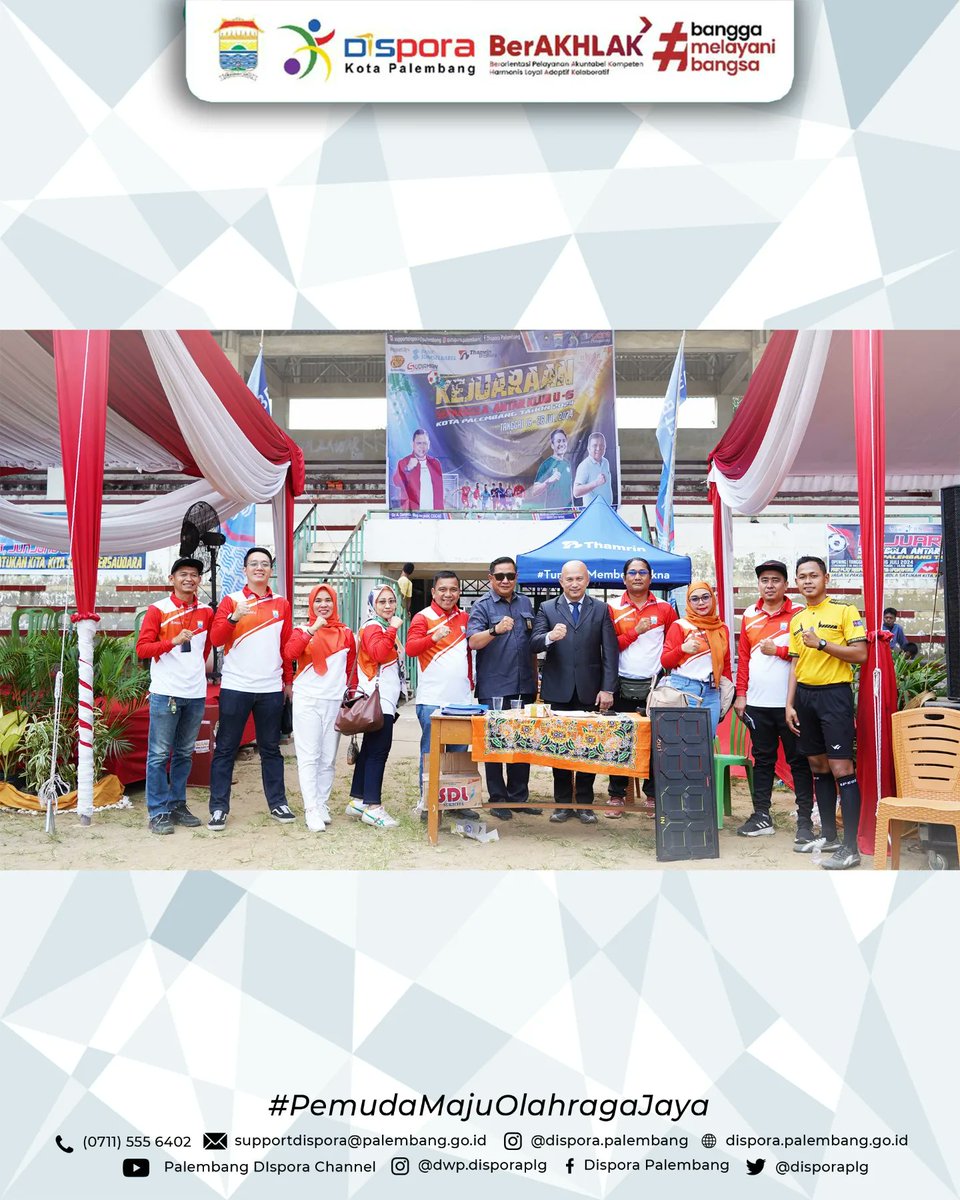 Pembukaan Kejuaraan Sepakbola     Antar Klub U-15 Kota Palembang Tahun 2024

16 Juli 2024 | Lapangan Stadion Kamboja 

#DisporaKotaPalembang
#PemudaMajuOlahragaJaya
