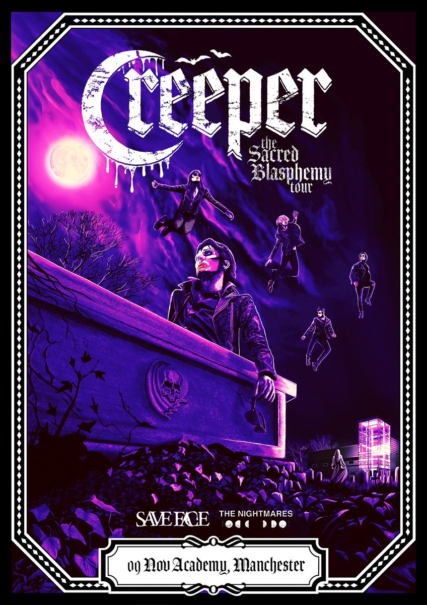 philshelly's tweet photo. Made this fan poster for the last time @creepercultuk were in Manchester 

Can’t wait to see them on Halloween and would love to create another poster this time. Maybe officially 👀 https://t.co/4zTjh1mscX