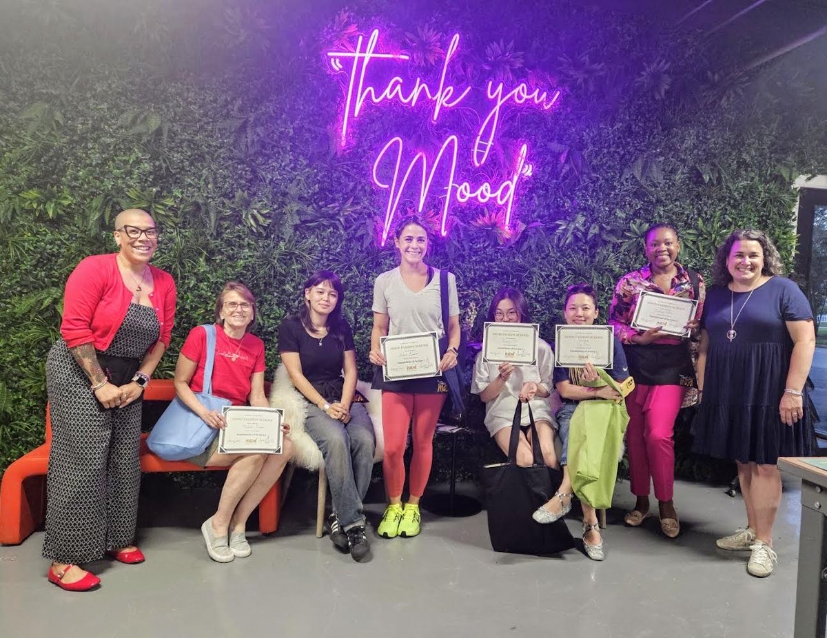 Mood_Fabrics's tweet photo. Congratulations to the first graduates of our Foundations I sewing course at Mood Fashion School! 🎉 Start your sewing journey with us at https://t.co/XvvhrMkttC. We can't wait to see you in Foundations II!

#MoodFashionSchool #SewingClasses #SewingCommunity #FreeClasses https://t.co/rF2yTG2tOj