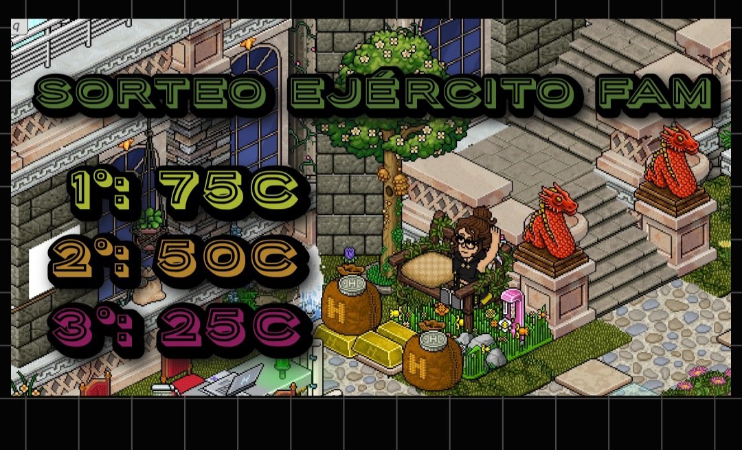 Bienvenidos al primer SORTEO del ejército FAM!
REQUISITOS:
- Seguirnos en X
- Darle RT y ♥️  a este post
- Subir una foto/captura de tu keko con nuestros premios que están en base.
Si ganas, eres miembro de FAM y completaste time: +20c!
El sorteo finaliza el 22/07/24 15:00HPE