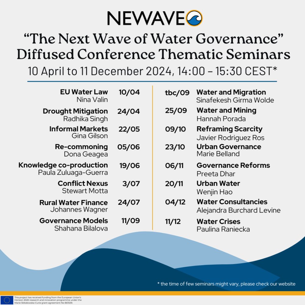 🌊 🚨 NEW VIDEOS AVAILABLE

The first videos of the NEWAVE The Next Wave of Water Governance Diffused Conference are now available on our YouTube channel! 

Watch the videos now on the NEWAVE - Next Water Governance YouTube Channel: lnkd.in/evsXc-FY