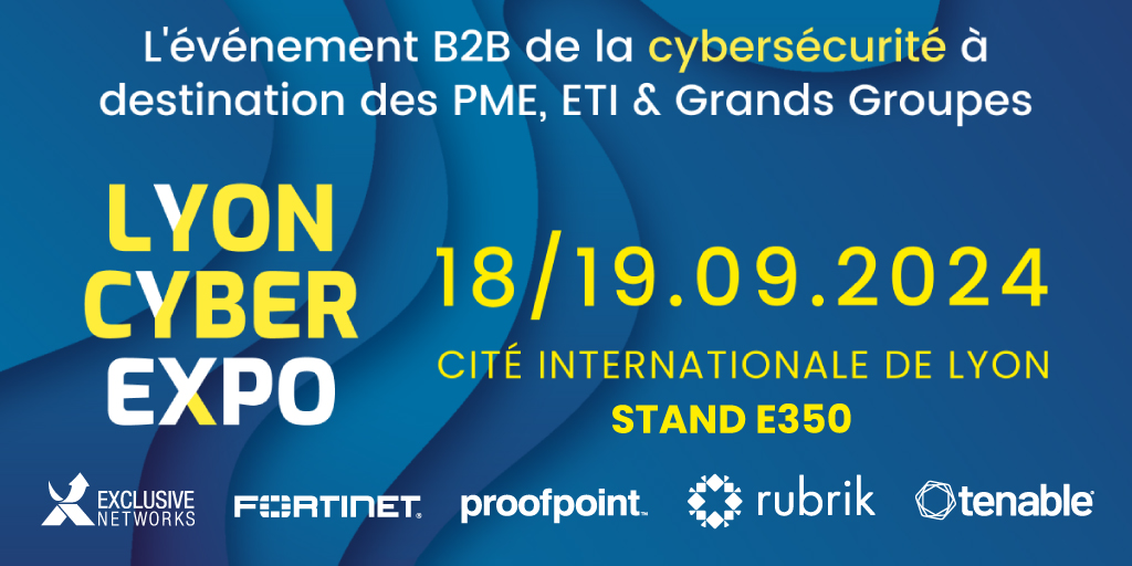 EXN_FR's tweet image. Rencontrez les équipes #ExclusiveNetworks, #Fortinet, #Proofpoint, #Rubrik &amp;amp; #Tenable lors du salon Lyon Cyber Expo by SIDO

📅 Rdv le 18 et 19 septembre au stand E350
👉 Demander votre badge : sido-lyon.com/visiter/creer-…

#ExclusiveNetworks #WeAreExcusive