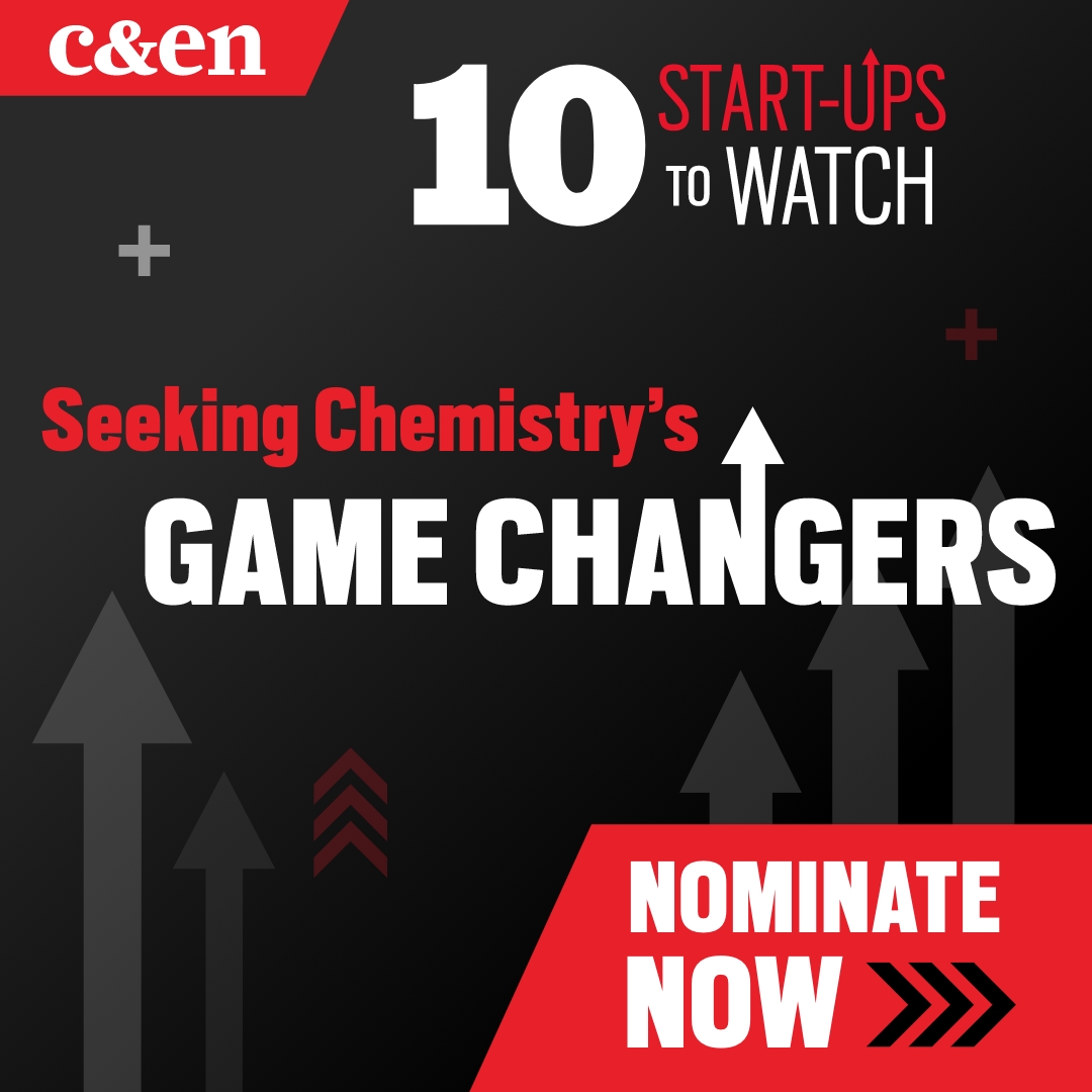 Know a chemistry start-up company that's making a real impact? Nominate them for C&amp;EN's #10StartUpsToWatch program and help showcase their achievements. Nominations close Aug. 1. cen.acs.org/surveys/start-…