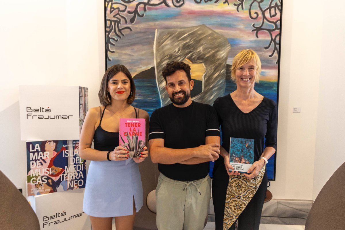 mardemusicasct's tweet photo. 🏝️ Las Islas del Mediterráneo son fuente de inspiración. #LaMardeLetras nos regaló en su primera actividad un debate entre @PatriciaAlmarce (Menorca) y @carlanyman_ (Mallorca), con el periodista @manuelmadrid_lv

Una actividad patrocinada por @belta_frajumar. https://t.co/pGGOX1QUTh