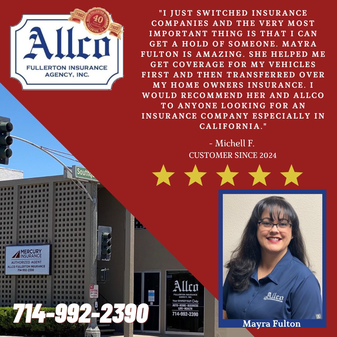 AllcoInsurance's tweet image. Testimonial Tuesday ⭐⭐⭐⭐⭐ Helping our clients navigate these tough times and find the right coverage is not just our job, but our passion. Your trust and satisfaction drive us to go above and beyond every day. Call us for your insurance needs! 

#AllcoInsurance #Fullerton