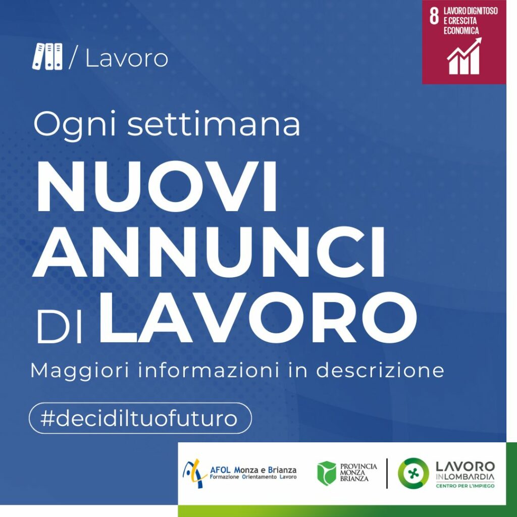 AfolMB's tweet photo. #afolmb #provinciamb #cpi #cpiMonzaBrianza #cpivimercate #cpicesanomaderno #cpiseregno #cpimonza #LavoroInLombardia #annunci #lavoro
Consulta le #offertedilavoro della settimana:https://t.co/5C7OOtNEc2 https://t.co/kt38ibhtoJ