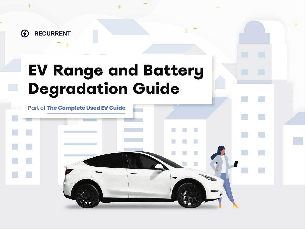 RecurrentAuto's tweet image. Want to dive deeper into #EVrange stats and battery health? 📈🔋 Check out the full report from our team of battery scientists. It's packed with insights for new and seasoned EV drivers alike! Read more here: buff.ly/3RPNvrs #BatteryHealth #SustainableDriving