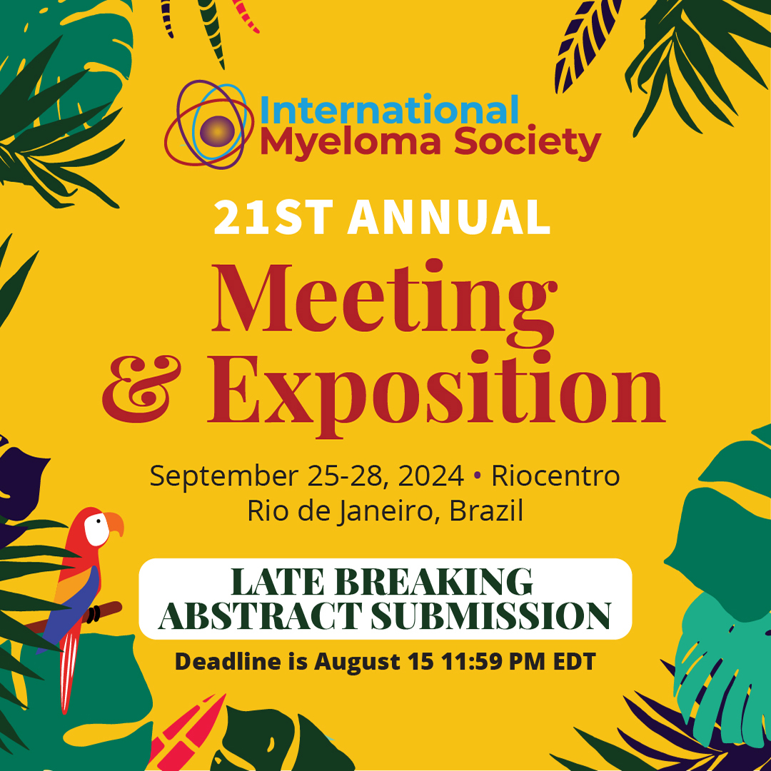 Myeloma_Society's tweet photo. The late-breaking abstract submission portal is now open! ๐ Don't miss out on the chance to showcase your work at #IMS24! ๐ Get all the info you need and submit your abstracts by August 15: https://t.co/22beDB96PM ๐ #myeloma #abstracts #submissiontime https://t.co/R8qRPf58go