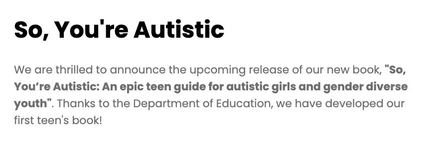 SarahMarieOB's tweet photo. I think we might be running out of names for neurodivergent books

So, You're Autistic 
So, I'm Autistic 
It all makes sense now 
Now it all makes sense https://t.co/bMa9CDodTH