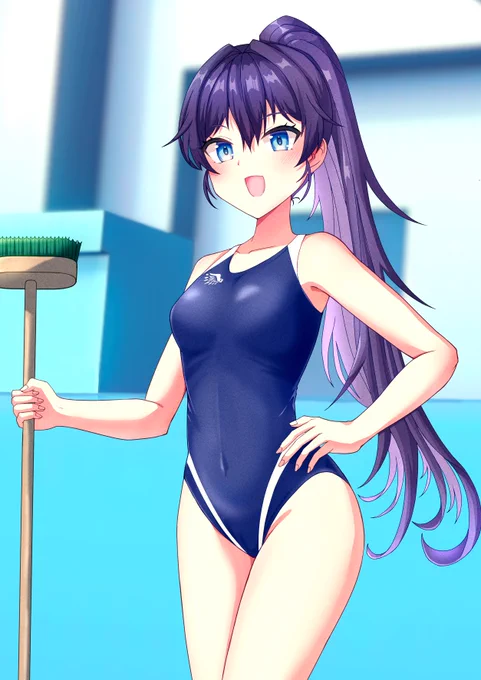 「みなさ～ん!プール掃除はじめますよ!」#アスカの日誌 #のりプロ #鷲羽アスカ 