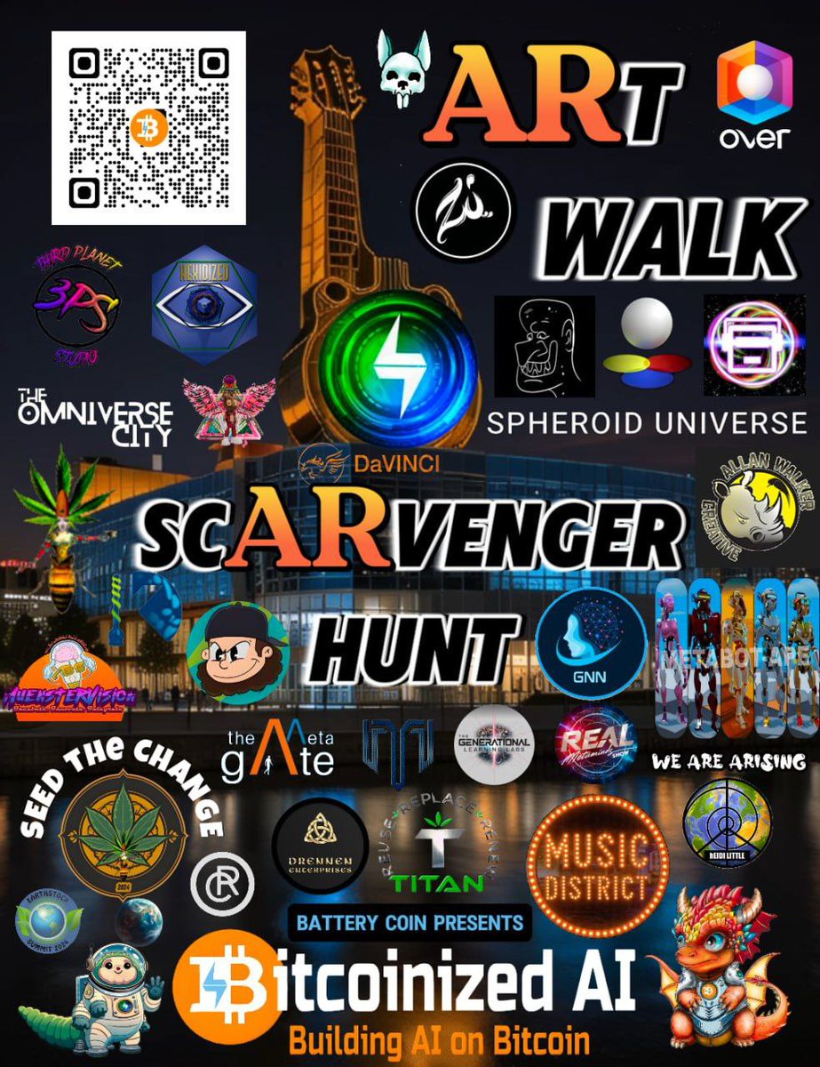 hexidized's tweet photo. Who's ready for @TheBitcoinConf

Be prepared to discovAR Nashville and experience some of the events streaming out live across the metaverse

Stay tuned in with some of our media partners
@Music__District @alteredalley @mrkcomment @vtatveth
For information about how to play and receive some rewards