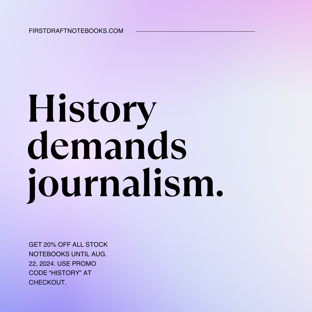 FDNotebooks's tweet image. The 2024 Election is in full swing and we have 20% off all stock notebooks until the end of the Democratic National Convention. Use promo code &quot;HISTORY&quot; at checkout. FirstDraftNotebooks.com
