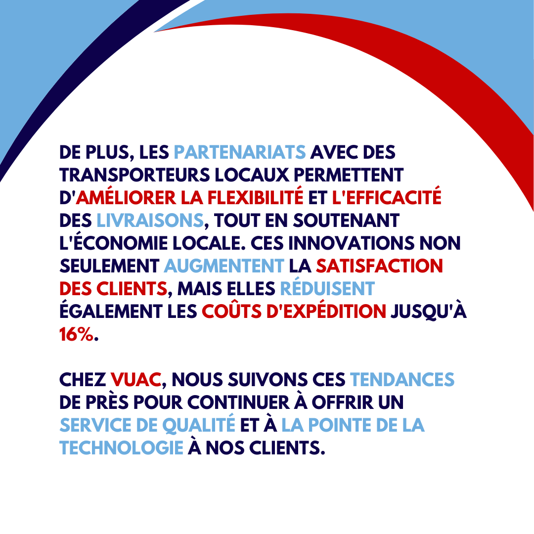 🌟 Le saviez-vous ? 🌟

En 2024, la livraison du dernier kilomètre évolue grâce aux innovations technologiques ! 🚚✨ 

#Transport #Innovation #DernierKilomètre #VUAC #LivraisonRapide #Technologie #Écologie #ServiceClient