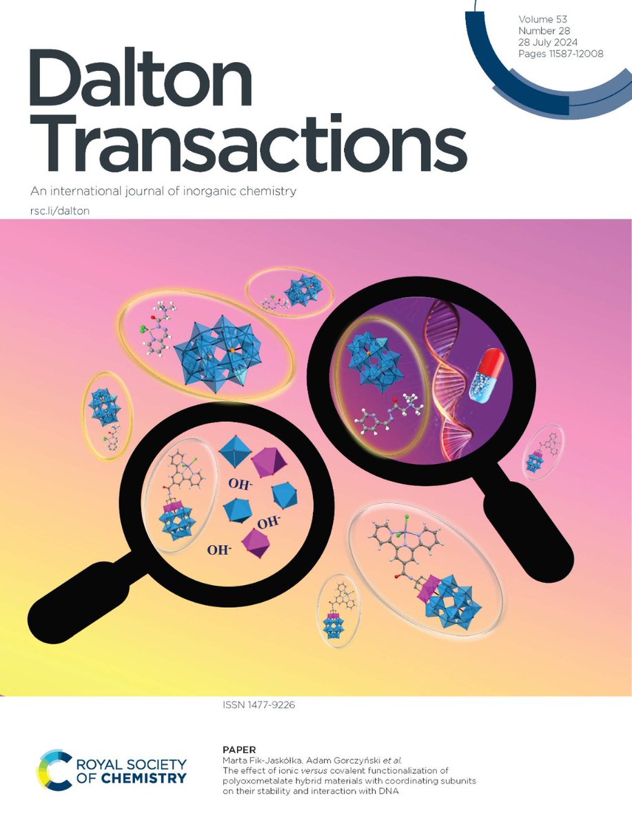 DaltonTransactions (@daltontrans) on Twitter photo Check out work by Marta Fik-Jaskółka, Adam Gorczyński & co on the effect of ionic versus covalent functionalisation of POM hybrid materials with coordinating subunits on their stability and interaction with DNA, seen on one of our covers⬇
pubs.rsc.org/en/content/art…
📍 <a href="/UAM_Poznan/">UAM Poznań</a> Check out work by Marta Fik-Jaskółka, Adam Gorczyński & co on the effect of ionic versus covalent functionalisation of POM hybrid materials with coordinating subunits on their stability and interaction with DNA, seen on one of our covers⬇
pubs.rsc.org/en/content/art…
📍 <a href="/UAM_Poznan/">UAM Poznań</a>