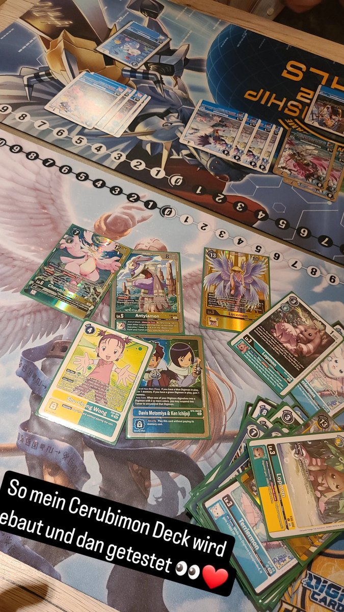 CharmingM0nster's tweet photo. So mein Lopmon/Cerubimon Deck wird gebaut und getestet ❤️👀 
brauch mwhr Digimon Karten!!! 
Naja EX07 kommt ja bald ✨️

#GERVtuber #Digimon https://t.co/B2QEgMT4lG
