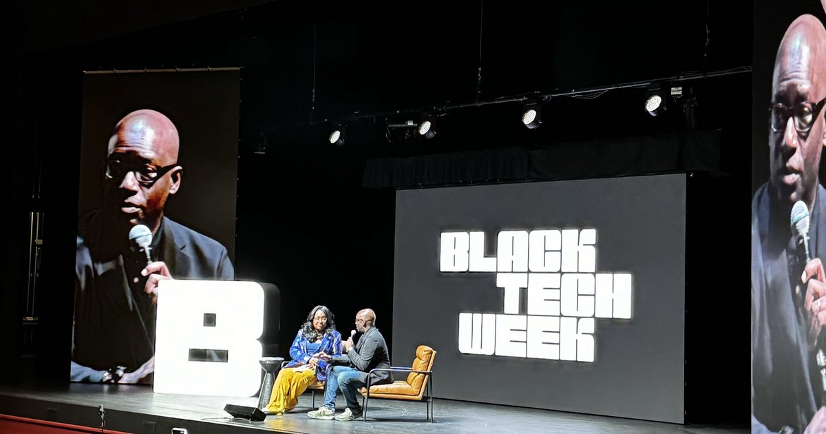 BrianBrackeen's tweet photo. ⁦@stacyspikes⁩ sharing his story at ⁦@BlackTechWeek⁩ this morning. https://t.co/27IfFnjhOT