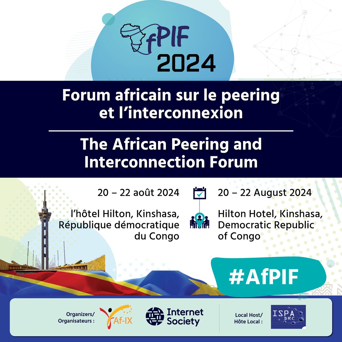 🌍 Join us at #AfPIF 2024 in Kinshasa! Don't miss this premier event for peering and interconnection in Africa. Register now to connect with industry leaders and drive the future of #Internet connectivity. Secure your spot today! 

🔗 afpif.org/afpif2024/

#Peering