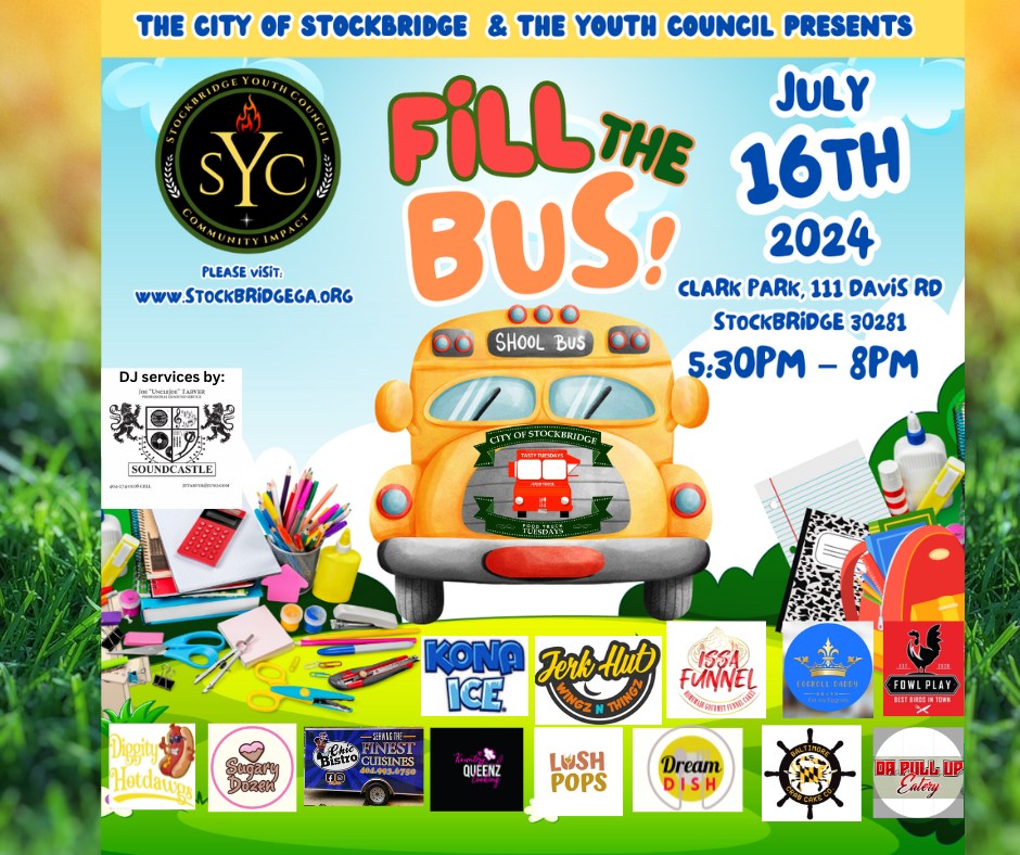 samvalme's tweet photo. 🚍🎒 Join us at the Food Truck Tasty Tuesday event for our 'Fill the Bus' initiative! We're collecting school supplies to support local students. Bring your appetite, a friend, and some supplies! Let's fill that bus! ✏️📚🚌

#StockbridgeStrong #BackToSchoolDrive #YouthInAction https://t.co/8a0lnW3zco