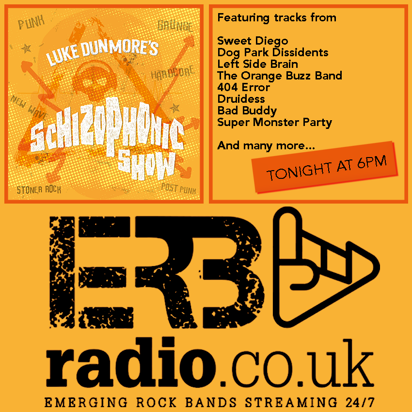 Fancy something a little different? Join Luke for #TheSchizophonicShow tonight at 6pm where he will be spinning an eclectic mix of tracks from <a href="/centrilia/">centrilia</a> | <a href="/RedVoodooBand/">Red Voodoo</a> | <a href="/SweetDiegoBand/">Sweet Diego</a> | <a href="/DogParkDsdnts/">Dog Park Dissidents</a> | <a href="/leftsidebrain/">Left Side Brain</a> | <a href="/orangebuzzband/">The Orange Buzz Band</a> | <a href="/druidessUK/">Cat Rebel</a> | <a href="/BadBuddyBand/">Bad Buddy</a>...