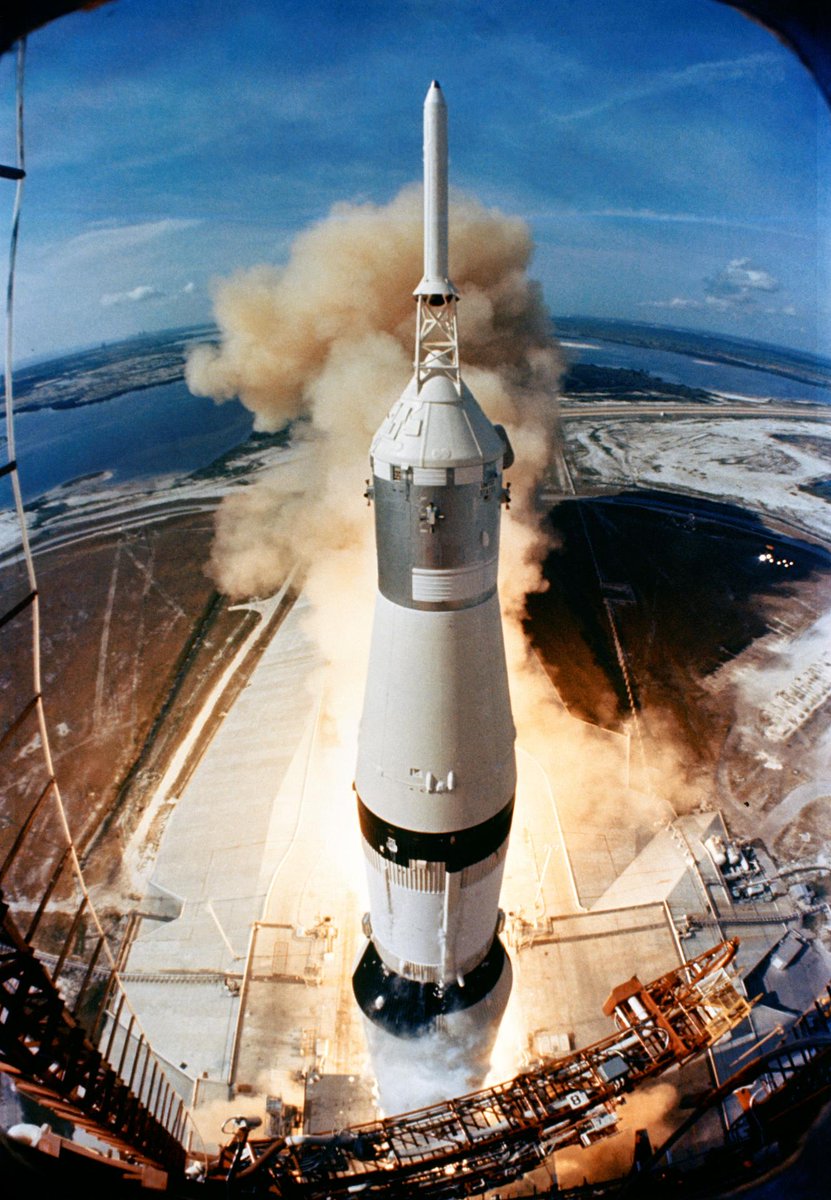 NASAKennedy's tweet image. Today marks 55 years since Apollo 11 launched to the Moon.

#Apollo11 lifted off from Launch Complex 39A on a Saturn V launch vehicle at 9:32am ET on July 16, 1969, bringing humanity to the surface of the Moon and back for the first time.