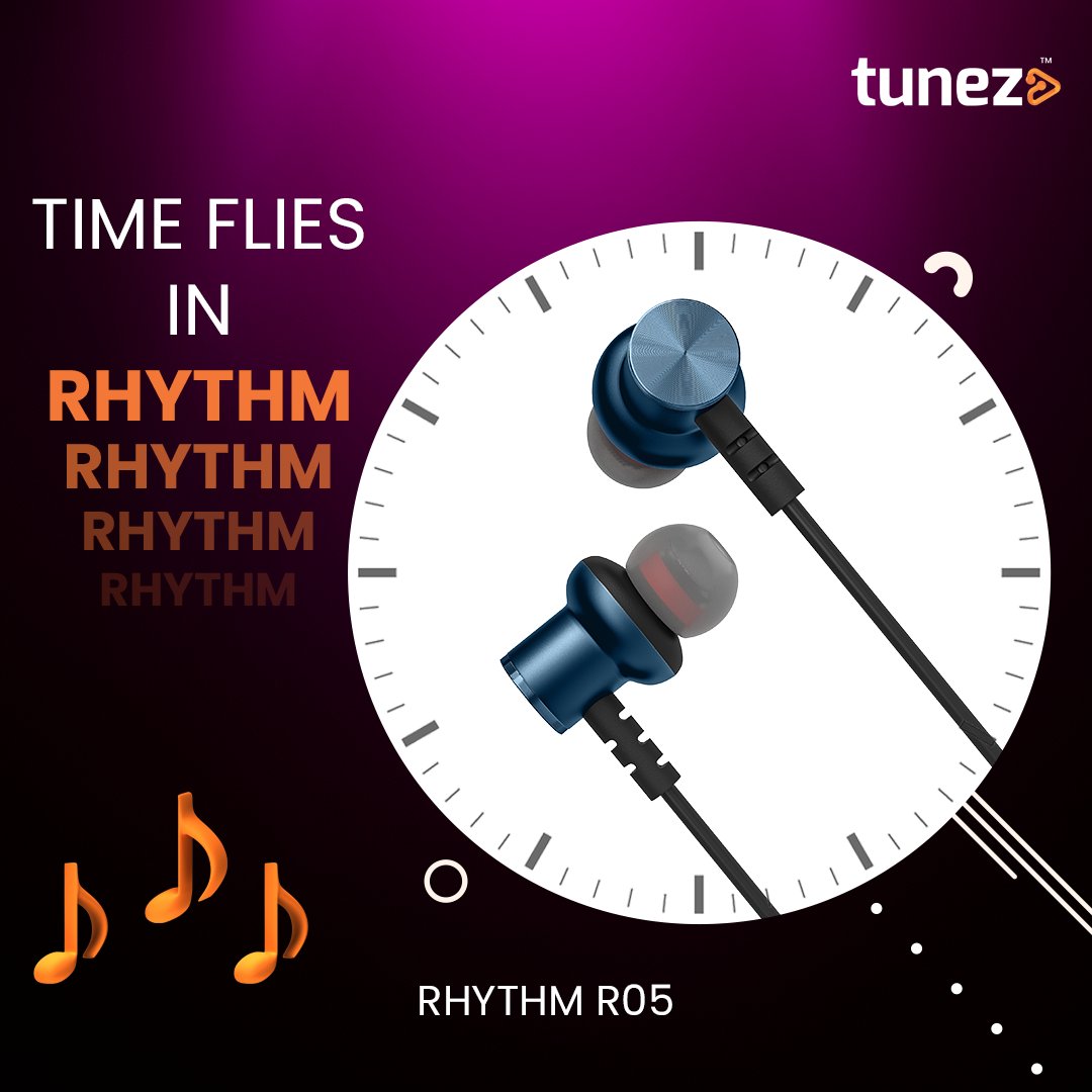 tunez_go's tweet image. 🎵🕰️ Time flies when you’re lost in the rhythm! Embrace the nostalgia and let the music take you back with Tunez Rhythm R05 Bluetooth Neckband Earphone.

#tunez #GoTunez #music #Tunez #tunezrhythmr05