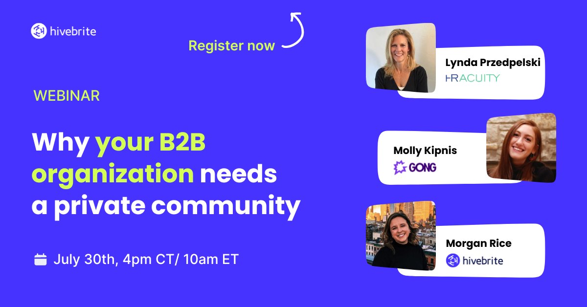 📢 [#Webinar] Give your B2B business a competitive edge with an online community. 🚀

Our panel will share advice and strategies on how to build a #B2Bcommunity that drives business growth! 

Grab your spot! ➡ ow.ly/JqN250SCmtY