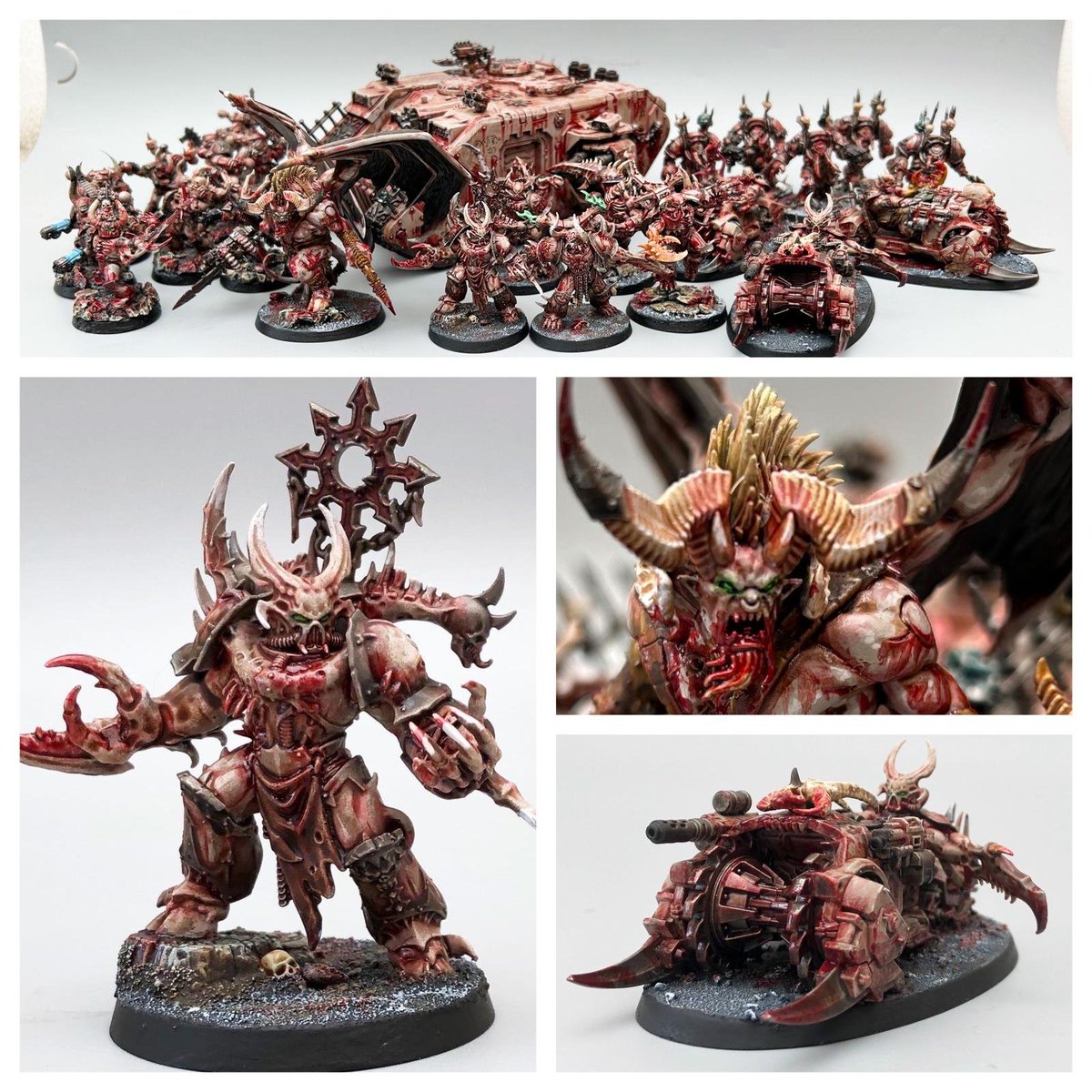 EternityGate40k's tweet photo. The Slaughter are eating their way through Warhammer World this Saturday! I am bringing 1000pts of The Slaughter in a 3000pts 3v2 player game. If you're in the area, come say hi to me and my mutated meat &amp; metal monstrosities! #paintingwarhammer #warhammercommunity @warhammer https://t.co/Gb42t9giE3