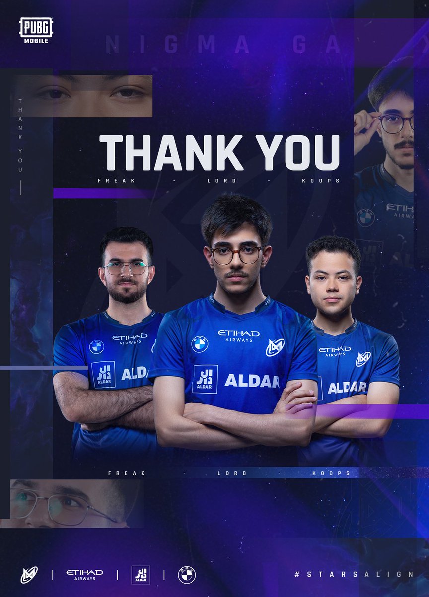 Today we part ways with <a href="/Resharibrahim/">TwisFREAK</a>, @ngxlord and @Koops_PUBGM.

Thank you for all your hard work and dedication over the past 2.5 years. We had a great run and we wish you all the best💙💜

#StarsAlign #NGXpubgm