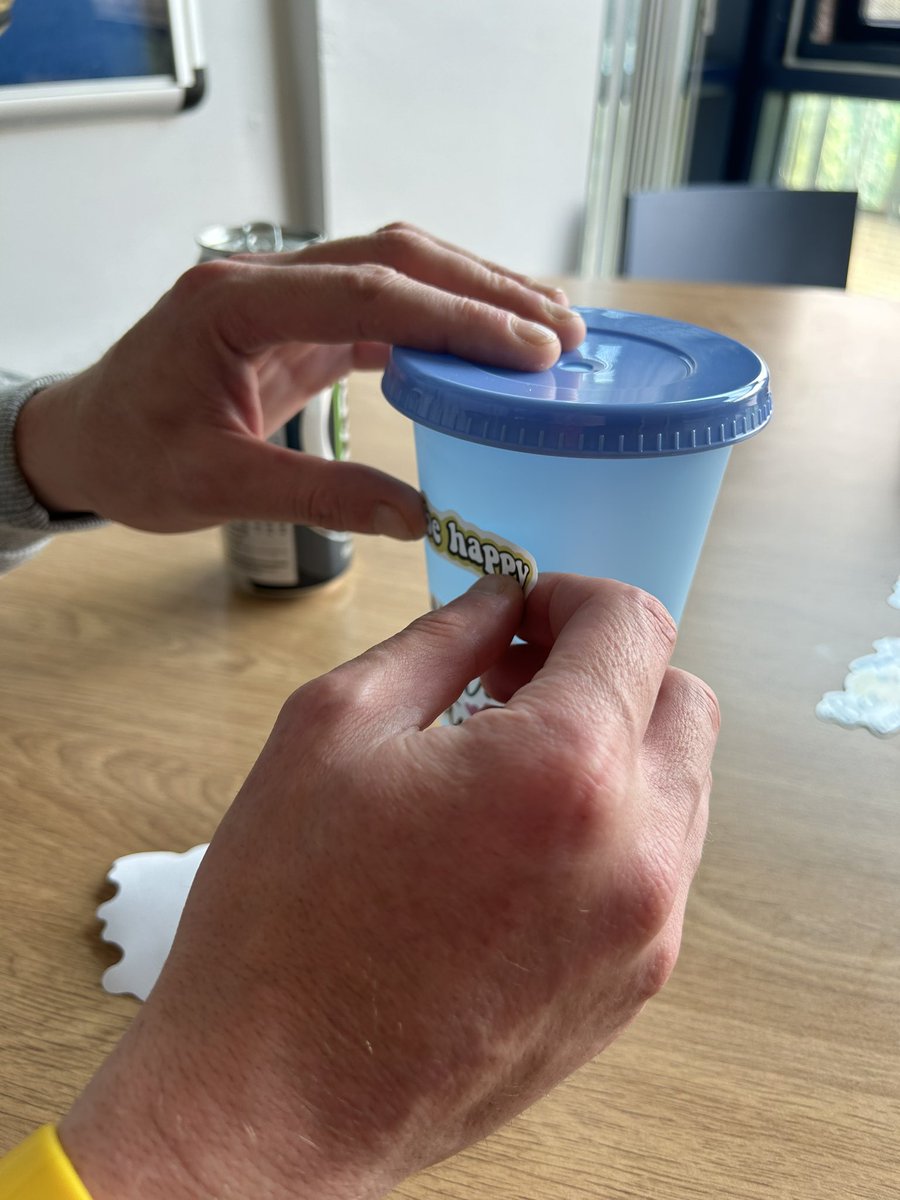 NickiKershaw87's tweet photo. A couple of the lads on ribble ward have been making their own positive mental health tumblers today @WeArePendleview @WeAreLSCFT #teamribble https://t.co/WJadM7mz7S