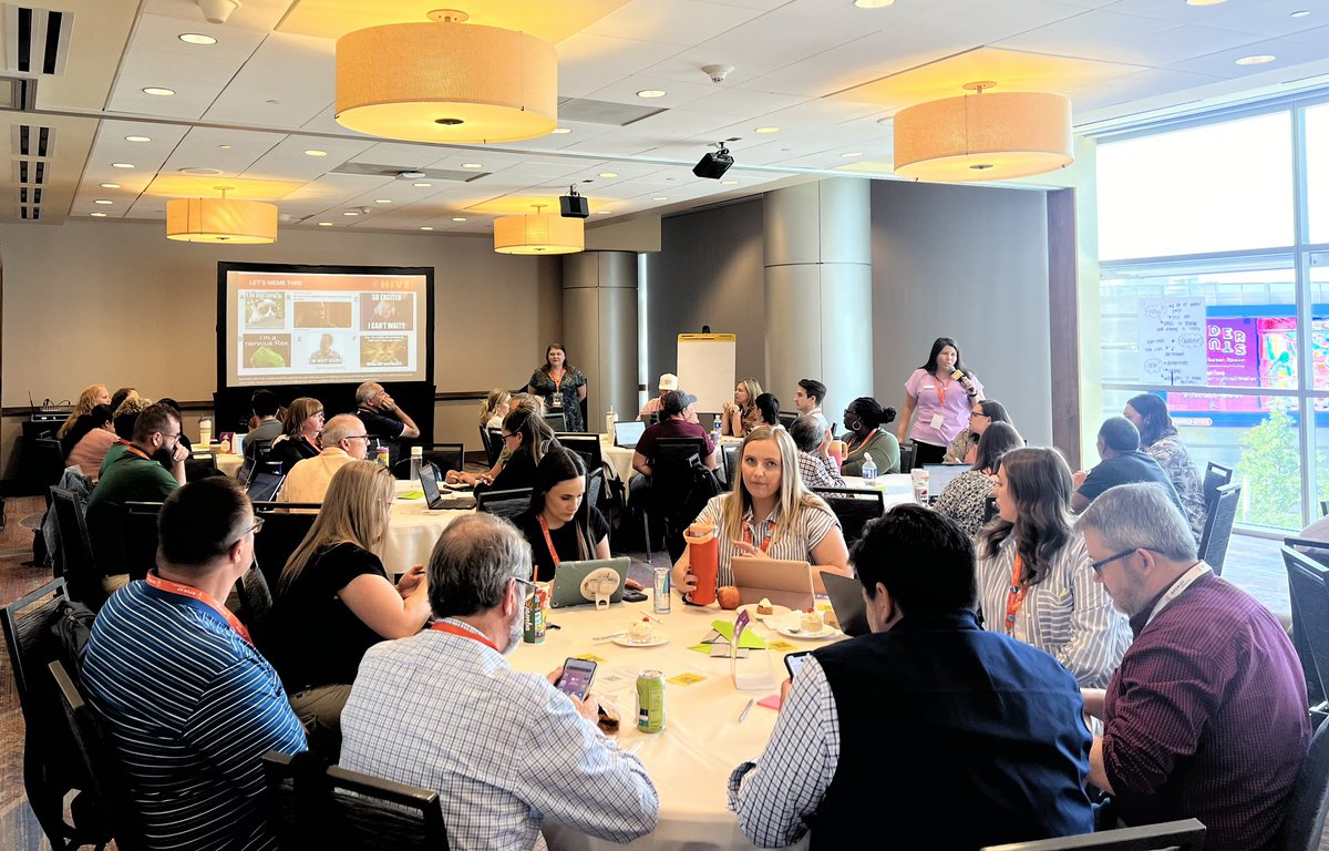 openupresources's tweet photo. Problem-based learning: the good, the great, and the game-changing! ๐
We're listening to first-hand accounts from @Ms_E_McLaurin and Leah McConnell at #OURHIVE on successful #OpenUpMath implementation.
This is how we GROW! ๐ฑ๐ง
#iteachmath #teacherevolution #learnwithmath https://t.co/EbVJ50rawf