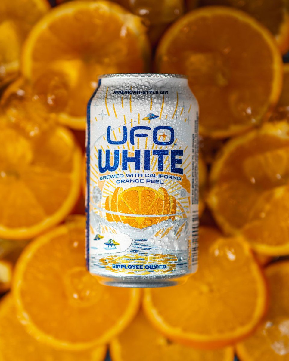 ✨ Take your taste buds out of this world with UFO White! 🍊 This refreshing beer is your perfect companion for summer adventures and cosmic vibes. 🚀🍻