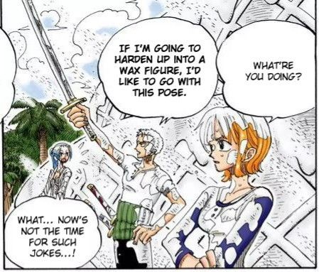 whirlysanji's tweet photo. Remember when Zoro's ass was like "well if I'm gonna die, then I'm gonna die SERVING!!" 😭😭 https://t.co/gImdsuCBSP