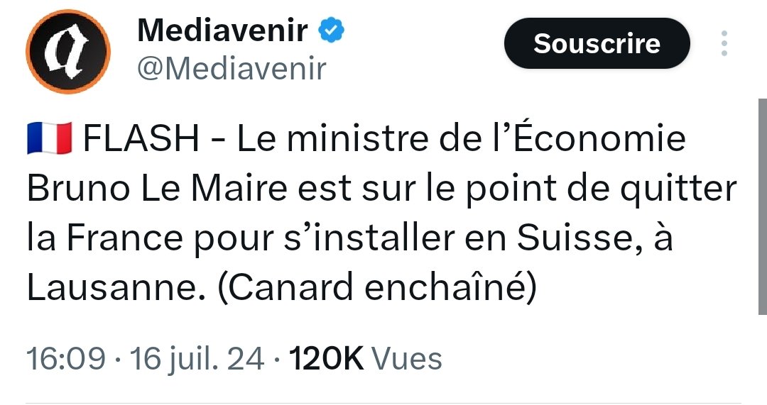 Babar_le_Rhino's tweet photo. Bruno Le Maire :
« Si je taxe trop les riches ils vont partir en Suisse »

Also Bruno Le Maire : https://t.co/5FZbYeBFSB