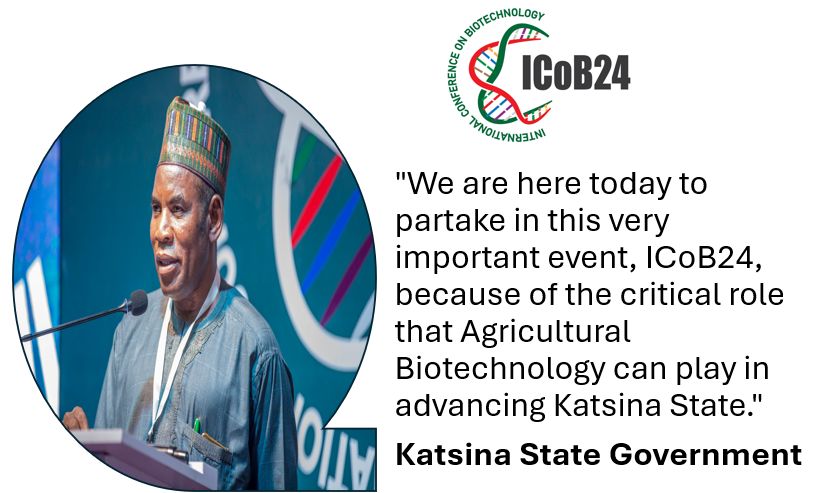 nabdanig's tweet photo. "We are here today to partake in this very important event, ICoB24, because of the critical role that Agricultural Biotechnology can play in advancing Katsina State."
Katsina State Government
#BiotechRevolution #AdvanceNijaWithBiotech #Biotech4EconomicGrowth #BiotechEconomy https://t.co/c0FFxJhiNi