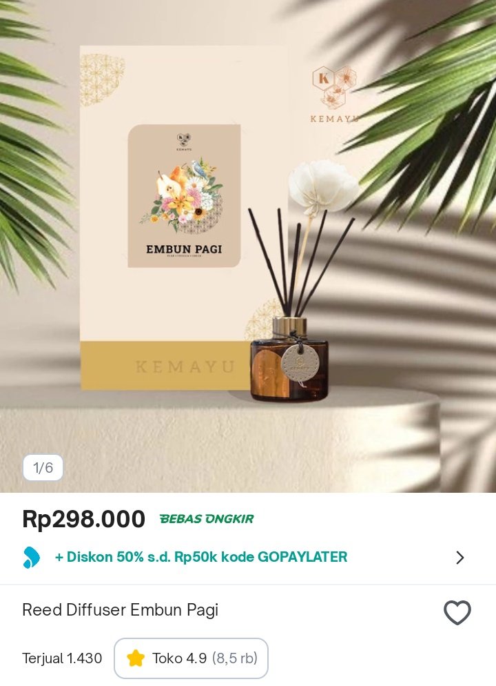 callmecitta's tweet photo. Reed diffuser embun pagi dari #kemayu 

https://t.co/8O4DQdvV2T

#racuntokopedia #tokopedia #PromoGuncangTokopedia #Paris2024 https://t.co/SUVgVydbEL