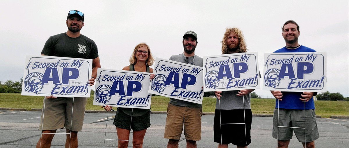 VVHS staff members are out and about today delivering these signs to students who scored a 3 or higher on an AP tests this past spring. #AdvanceAsOne